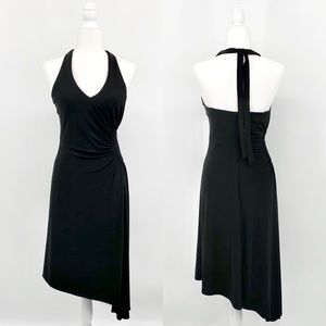 Vintage 1990's Black Halter Cocktail Party Dress 6